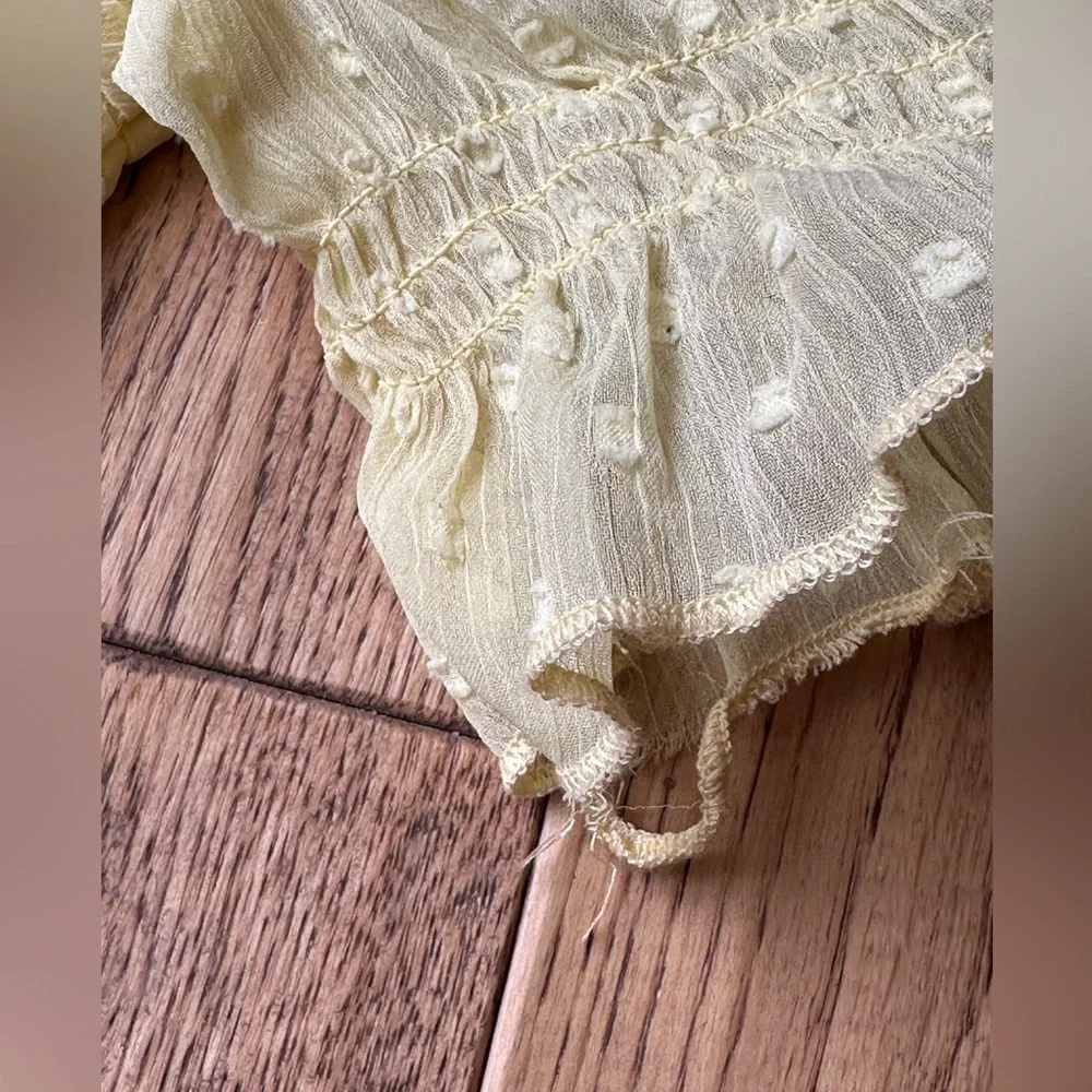 H&M Divided Yellow Puff Sleeved Ruffled Dress size Small - Picture 12 of 12